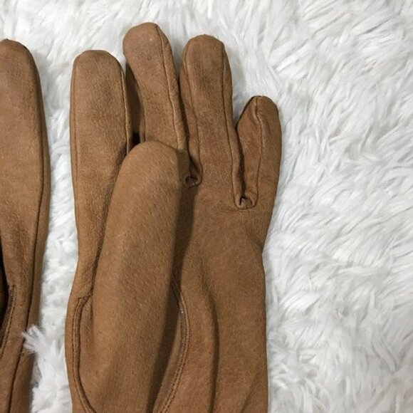 Newport News Genuine Leather Triple Top Seam Camel Gloves - Picture 6 of 9